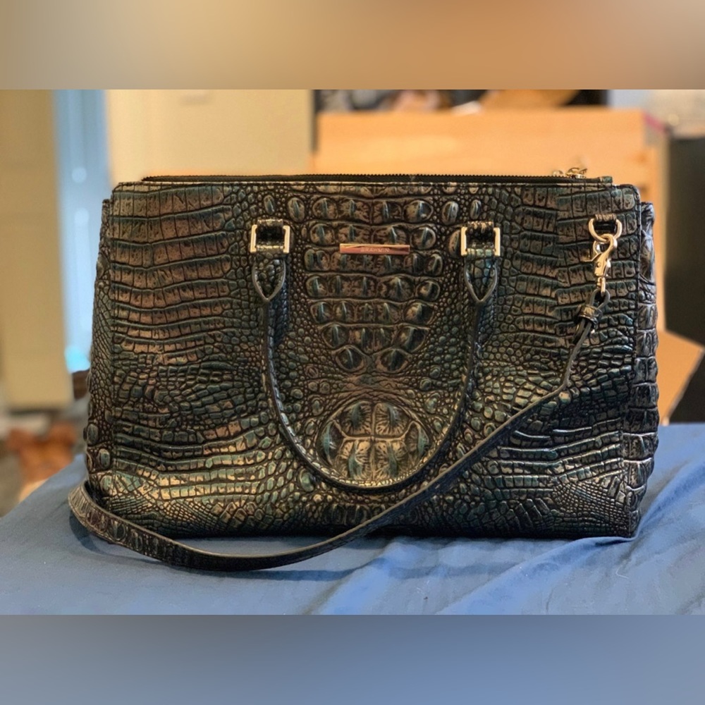 Brahmin Blake Satchel in Agate
